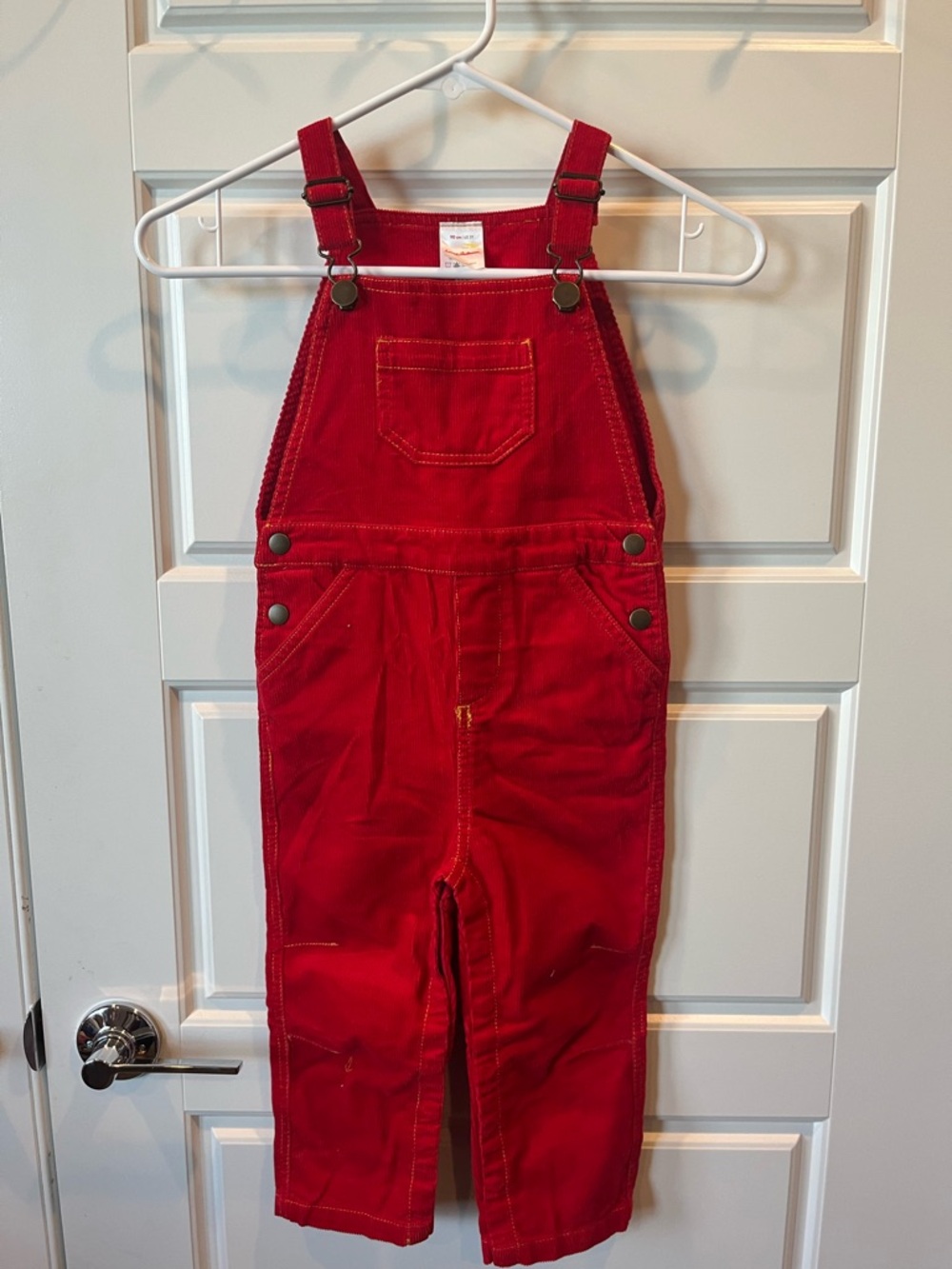 Hanna Andersson Red Corduroy Overalls for Kids
